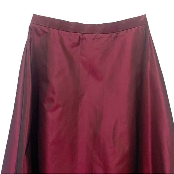 Jessica McClintock Millennium 2000 Burgundy Taffeta Maxi Skirt Size 6 USA VTG - Picture 5 of 12